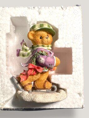 Cherished Teddies "Adam" Holiday Ice Skating Figurine 269751 By Enesco Collectib